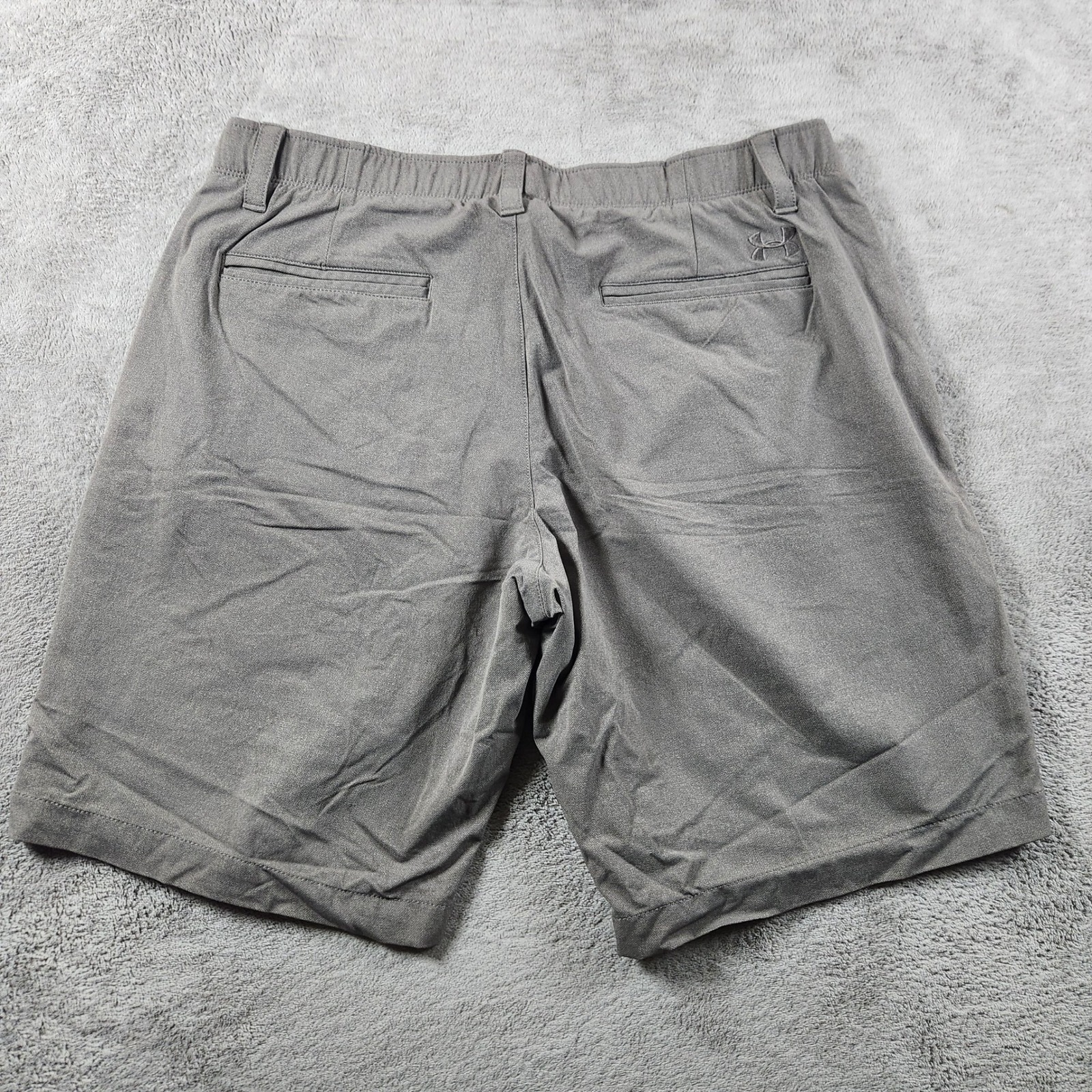 Under Armour Match Play Golf Shorts Mens Size 38 Grey Loose Fit Elastic Waist
